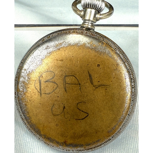 656 - Two open faced key wound military style pocket watch and a similar wristwatch.