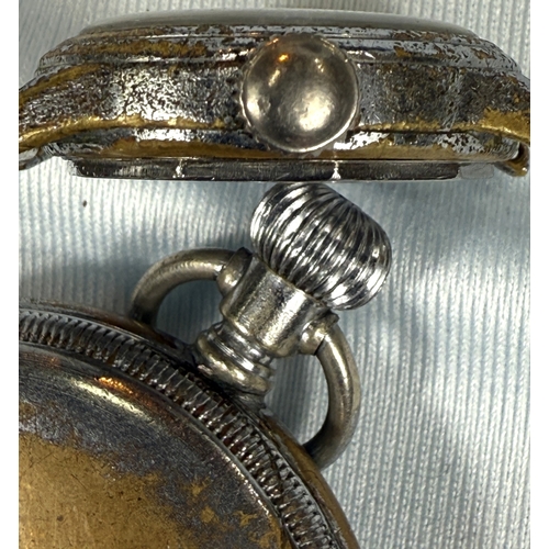 656 - Two open faced key wound military style pocket watch and a similar wristwatch.