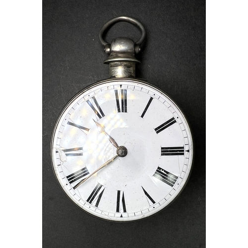 678 - A Gents hall marked silver pair cased verge movement open faced pocket watch