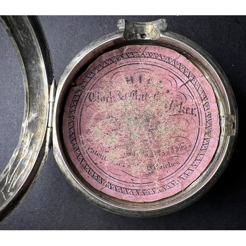 678 - A Gents hall marked silver pair cased verge movement open faced pocket watch