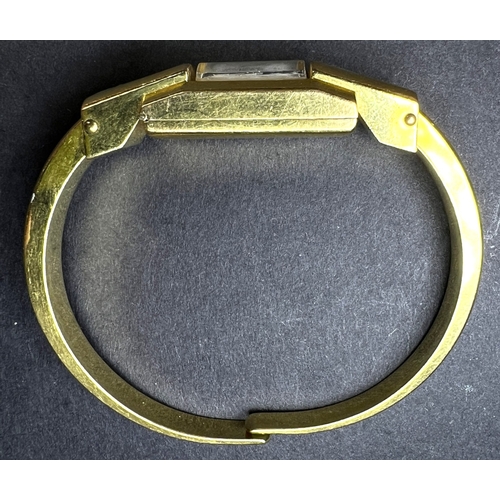 680 - A ladies Boucher dress wristwatch in gilt with turquoise enamel decoration