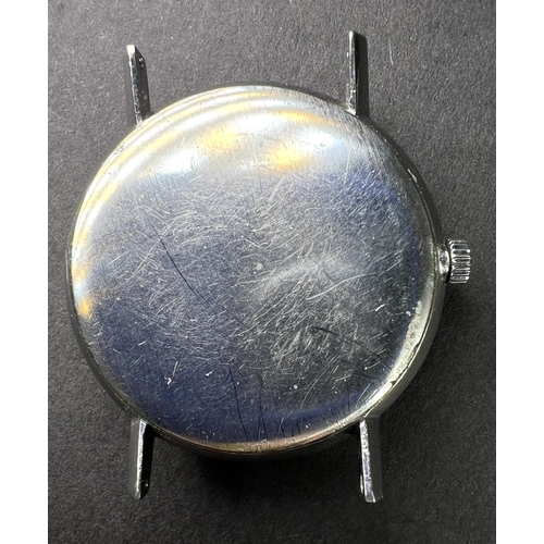 687 - A mid 20th century Omega wristwatch in stainless steel case with batton markers
