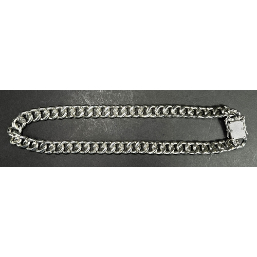 690 - Two Art Deco style costume diamanté dress rings; a silver tone diamanté necklace