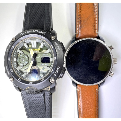 695 - A 'G Shock' divers type watch; a Seiko gents stainless steel wristwatch; a 'Hearkent' gents watch et... 