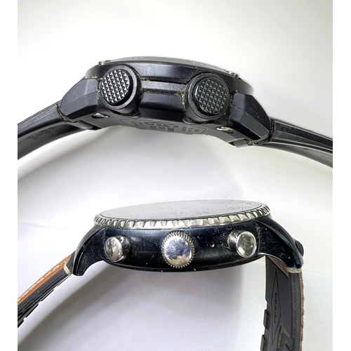 695 - A 'G Shock' divers type watch; a Seiko gents stainless steel wristwatch; a 'Hearkent' gents watch et... 