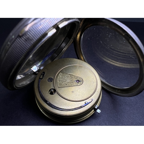 712 - Two silver cased open faced pocket watches and a vintage stopwatch