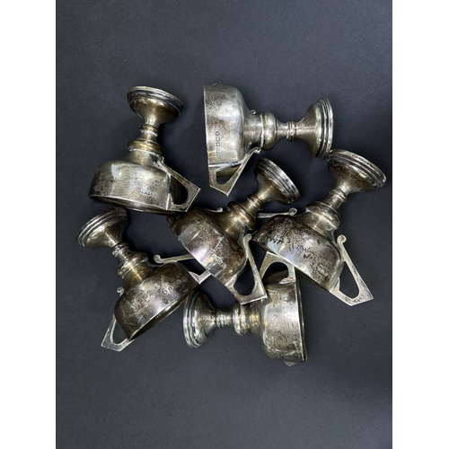 715B - A collection of six hall marked silver gardening trophies engraved 14oz