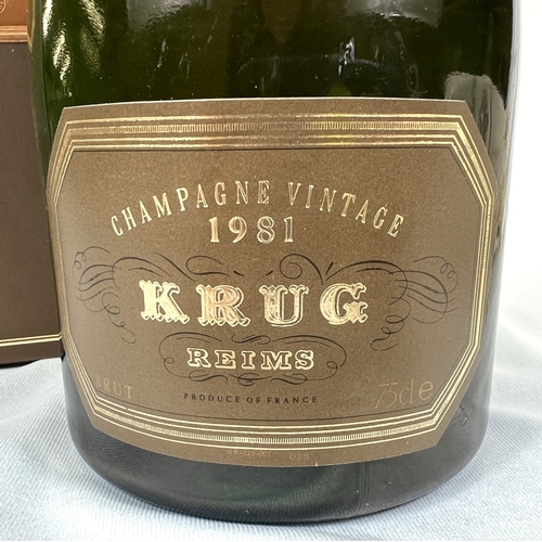724 - A bottle of Krug Champagne vintage 1981, in presentation box