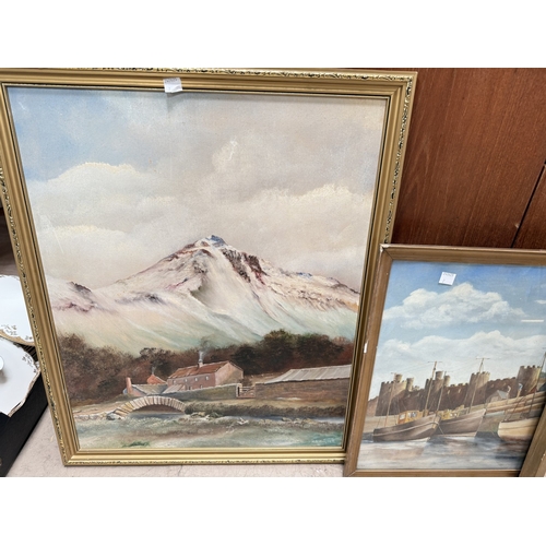 7 - Horace B. Gelder, 20th century oil paintings, Dawn Mist, 'Conway' Mountain