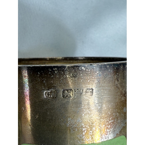 674 - A hallmarked silver christening cup, monogramed, Chester, date worn, 4.5oz