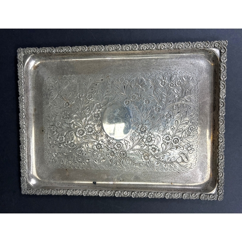 648 - A hallmarked silver Art Nouveau  tray. 12.8 ozt
