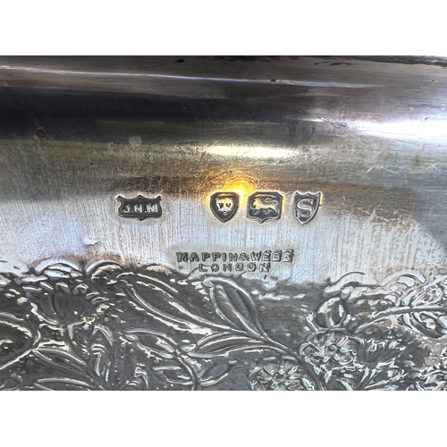 648 - A hallmarked silver Art Nouveau  tray. 12.8 ozt