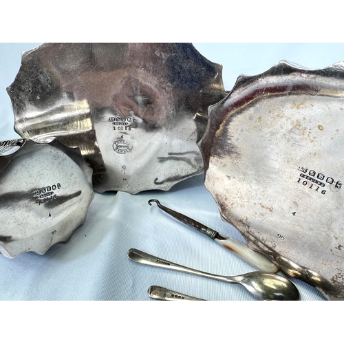666 - A Victorian silver plated 3 piece tea set and other silver plate; a collection of cigarette lighters... 
