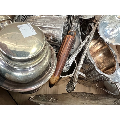 667 - EPNS WARES including 2 Victorian swing handled cake baskets, a quantity.