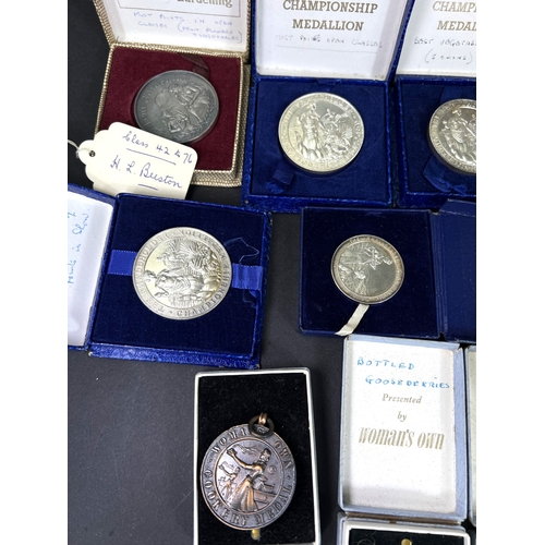 710 - A collection of post war bronze and other small hold and Gardening medals