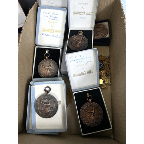 710 - A collection of post war bronze and other small hold and Gardening medals