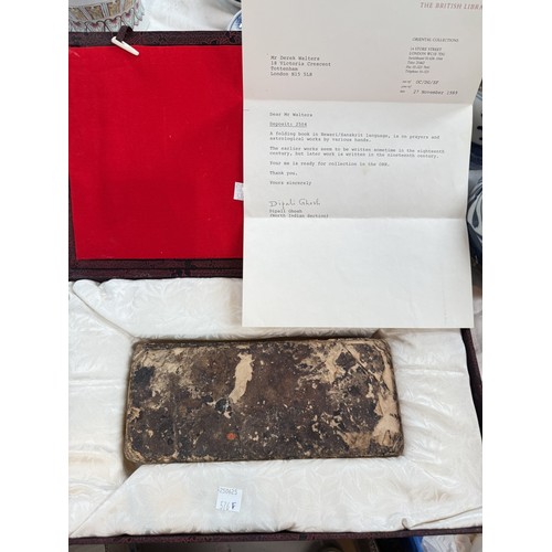 557F - An unusual 18th/19th century handwritten prayer/astrological book in fold out format in presentation... 