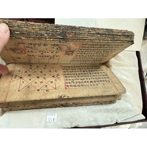 557F - An unusual 18th/19th century handwritten prayer/astrological book in fold out format in presentation... 