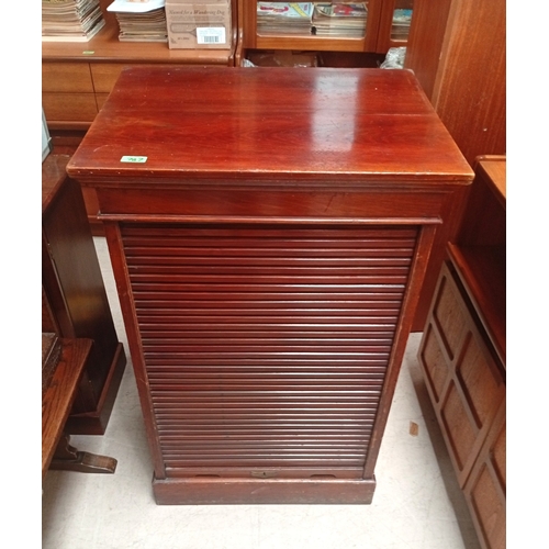 747 - A vintage tambour fronted collectors cabinet