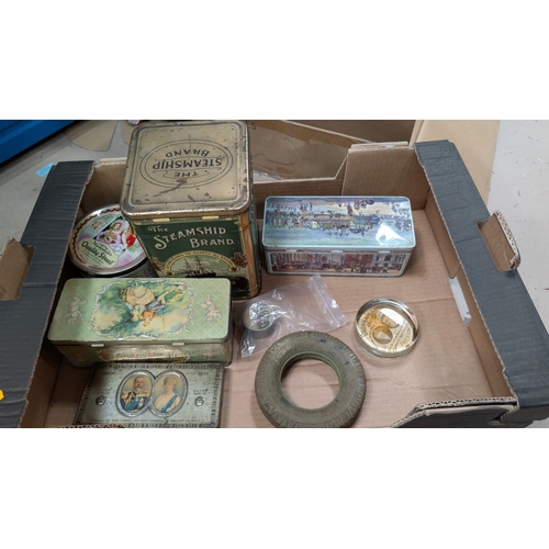 204 - A collection of vintage tins etcNo bids sold with next lot