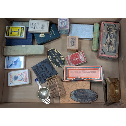 205 - A collection of vintage card packs, advertising items etc