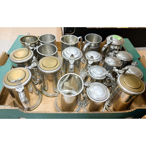 719 - A large collection of silver plate one pint mugs - approximately 20.