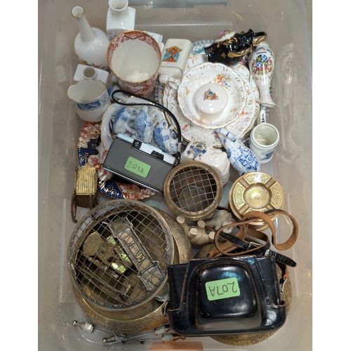 207A - A novelty walking, decorative brassware, china etc.