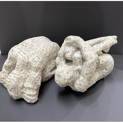 203D - Steve Yeates, two modernist papier machie sculptures of humans