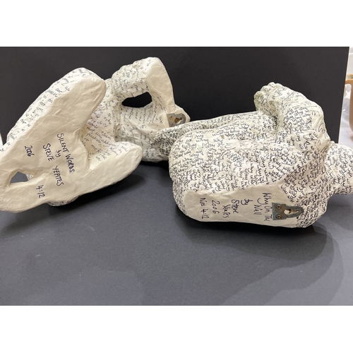 203D - Steve Yeates, two modernist papier machie sculptures of humans