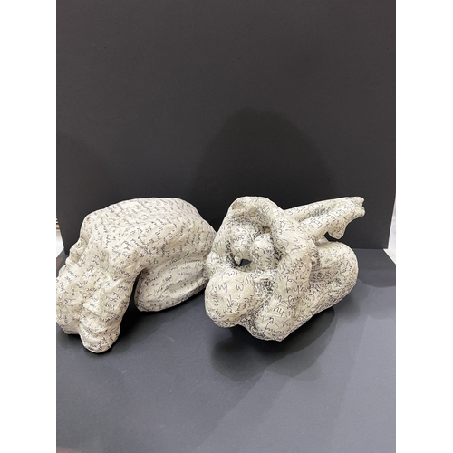 203D - Steve Yeates, two modernist papier machie sculptures of humans