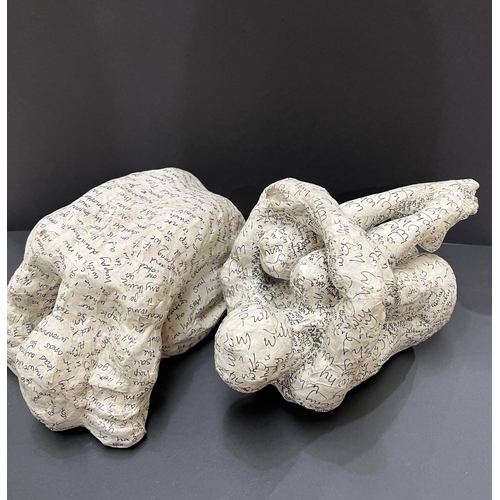 203D - Steve Yeates, two modernist papier machie sculptures of humans