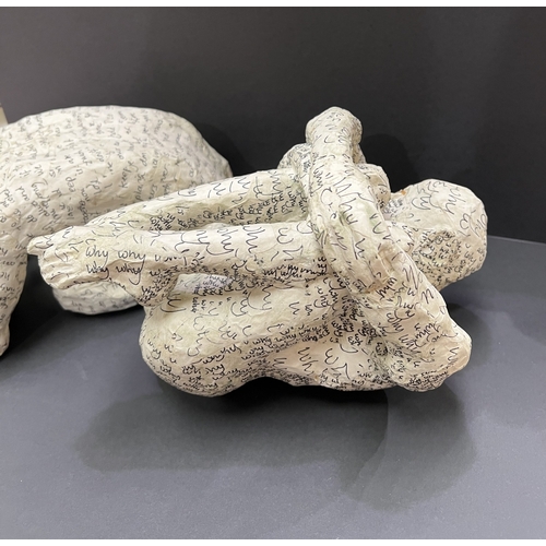 203D - Steve Yeates, two modernist papier machie sculptures of humans