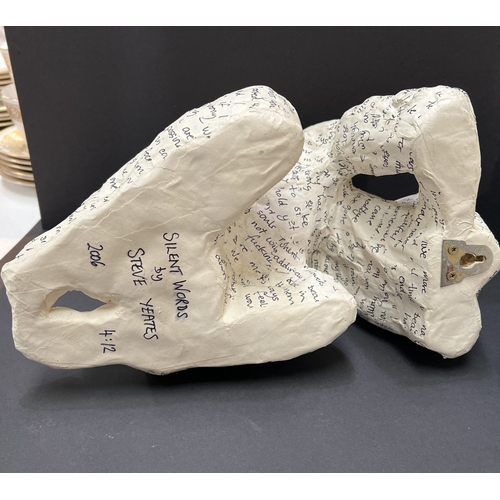 203D - Steve Yeates, two modernist papier machie sculptures of humans