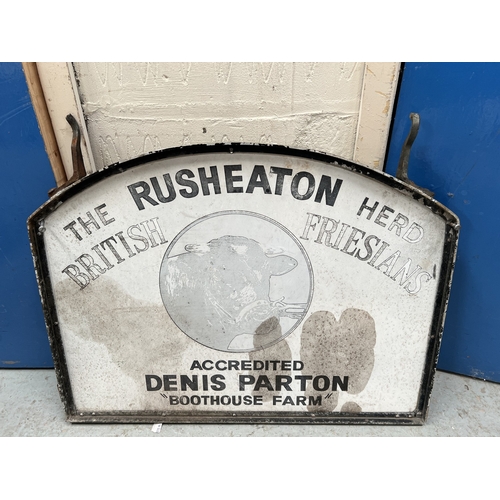 206A - A vintage sign for Rushton's cow farm