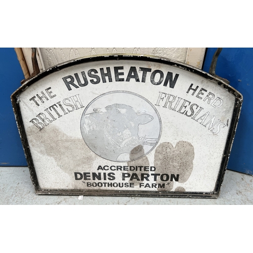 206A - A vintage sign for Rushton's cow farm