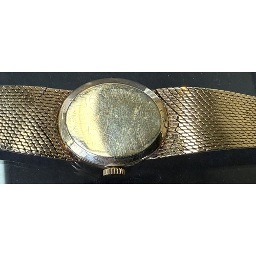 603 - A Bueche-Girod lady's 9ct hallmarked gold wristwatch on 9ct hallmarked gold bark-effect strap (gross... 