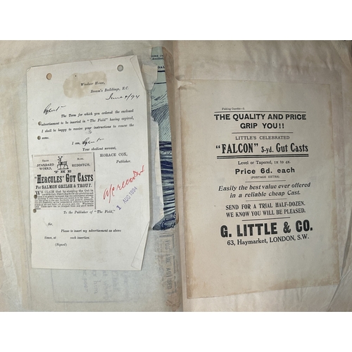 29 - A large file with letters, advertisements etc relating to Alcock & Co Fishing Tackle Makers.