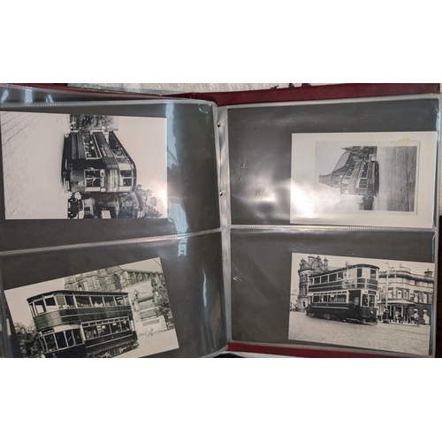 114B - Two albums of early 20th century photographs of various trams etc