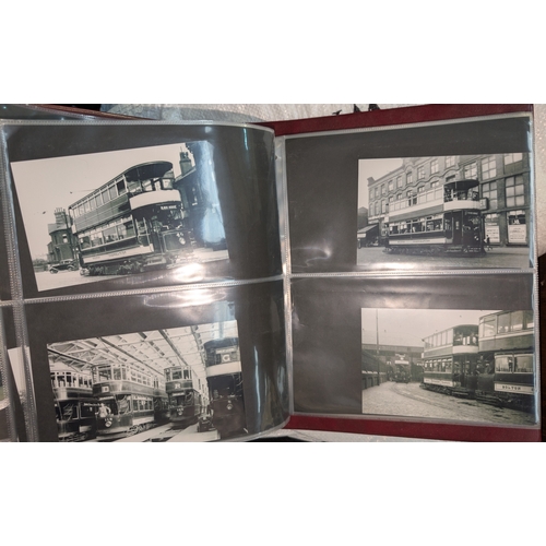 114B - Two albums of early 20th century photographs of various trams etc