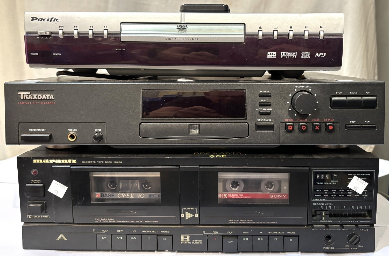 Marantz SD285 Double Cassette Deck with remote, Traxdata 900 & Pacific ...