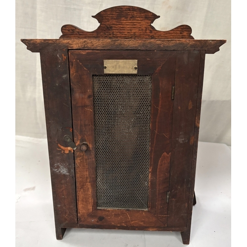 22A - 8 Day Fattorini alarm clock in oak case, silvered dial, with key, circa 1909....