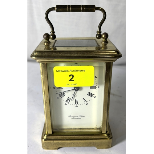 2 - A small French brass carriage clock by 