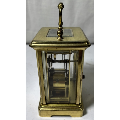 2 - A small French brass carriage clock by 