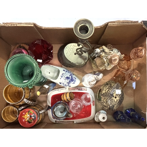 9 - A horses hoof candlestick and decorative pottery etc....