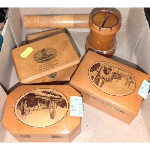 46B - A collection of Mauchline ware, boxes etc....