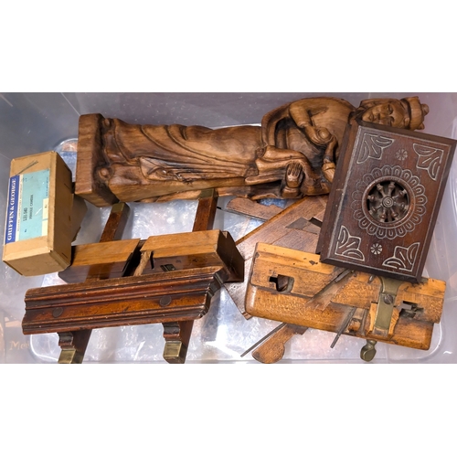 29 - Two 19th century style coloured framed maps, part of Cheshire and England, tools, planes etc.