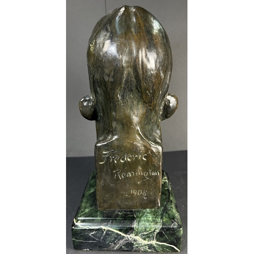 12 - American History Interest: After Frederick Remington (1861 - 1909): 'The Savage', bronze bust sculpt... 