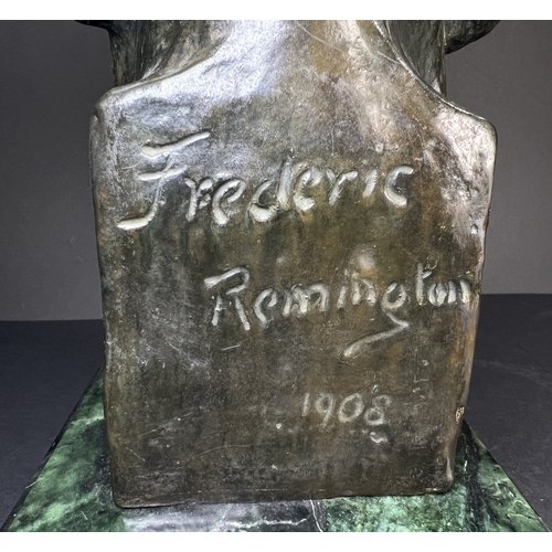 12 - American History Interest: After Frederick Remington (1861 - 1909): 'The Savage', bronze bust sculpt... 