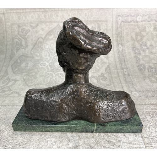 18 - Vasily Ivanovich Chapayev (1887 - 1919), a bronze bust of a Soviet man, signed to reverse, height 19... 