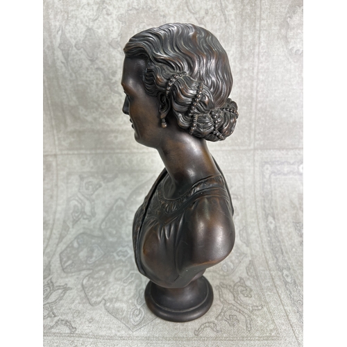 20 - After F M Miller, 'Alexandra', bronzed metal bust, height 30cm (some surface cracking)